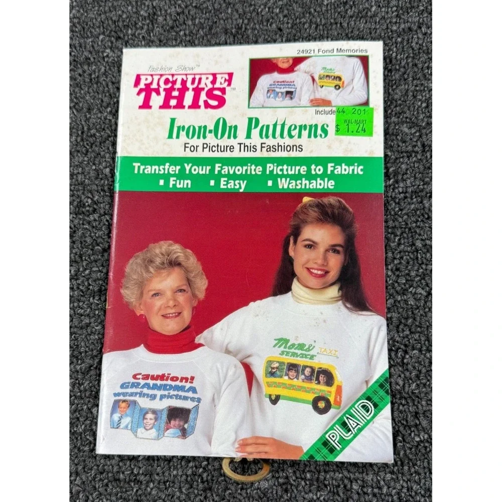 Vintage Plaid Picture This Iron-On Transfer Patterns 24921‎ Grandma Mom